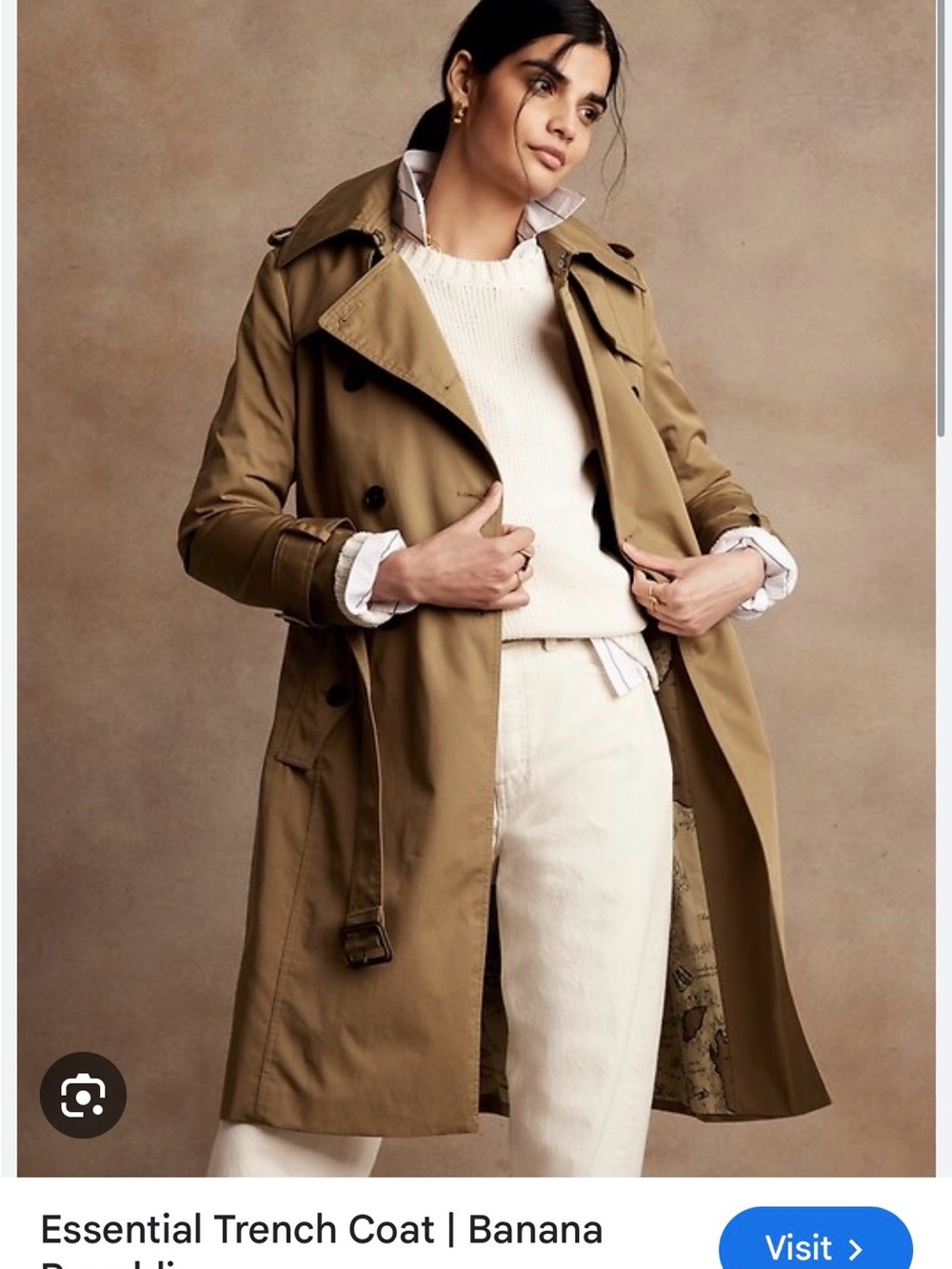 Banana Republic Classic Double-Breasted Trench Coat - Tan